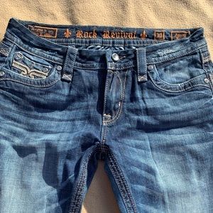 Rock Revival Low Rise boot cut blue jeans